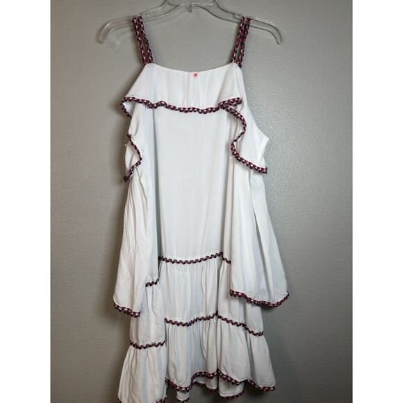 Anthropologie‎ Red Garter Open Shoulder Cover Up Dress White Womens Medium 8 - Picture 8 of 10